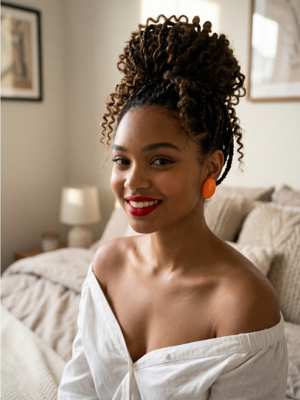 NWT Bold Orange Statement Earrings